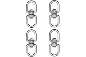 luvtree Lot de 4 crochets pivotants M5 en acier inoxydable pour pots de fleurs, mangeoires à oiseaux, carillons et plus encore.