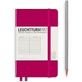 Leuchtturm1917 Not Defteri Cep Boy (A6), Sert Kapak, 187 Numaralandırılmış Sayfa, &Ccedil;izgili, Vişne