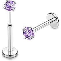 Piercing Labbra In Titanio Con CZ E Opale - 2 Pezzi, G23, Senza Filettatura, Per Labbra/Orecchio/Naso - Foto 11