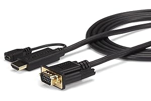 StarTech.com Câble adaptateur HDMI vers VGA de 1,8m - Convertisseur actif HDMI vers VGA HD15 - M/M - 1920x1200 / 1080p - Noir (HD2VGAMM6)
