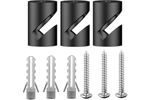 OASHISU 3 Stück Aluminiumlegierung Wand- und Deckenpins "V-Stil" Schwarz für Textilkabel Deckenbefestigung Affenschaukel Aufputz-Kabelhalter für Lampe DIY mit Schrauben und Dübeln