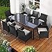 Produktbild Polyrattan Gartenmöbelset Elegance 9tlg Schwarz Poly Rattan Sitzgarnitur Gartenmöbel Garten-Garnitur Gartenset Sitzgruppe Lounge Essgruppe Tisch Sessel Stühle
