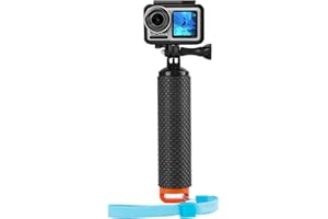 WLECRTL Waterproof Floating Handle Grip Anti-Slip Floating Bobber Stick Floaty Handler Holder Mount with Lanyard for Go Pro Hero 11/10/9/8/7/6/5/4/3 Session DJI Osmo and Other Action Cameras