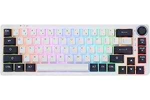 EPOMAKER Theory TH68 PRO 65% 67 tasti RGB Hotswap programmabile Bluetooth 5.0/2.4 GHz Wireless/USB-C Wired Triple Modes Tastiera meccanica da gioco con manopola per Win/Mac (Flamingo Switch)