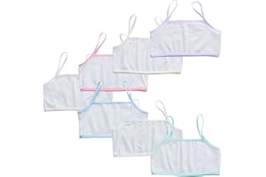 ACMEDE Reggiseno (Pacco da 7) Bambine e Ragazze Canottiera, Reggiseni per Bambina Principianti Ragazze Reggiseno da Allenamento Sportivi in Cotone, Girls Cotton Cami Crop Bras