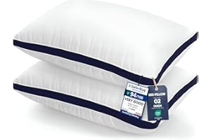 Utopia Bedding Pillows 2 Pack Queen Size, (Navy) Luxury Hotel Quality Pillows, Brushed Fabric, Bed Pillow for Back, Stomach or Side Sleepers - 18 x 26 inch / 45 x 66 cm