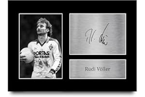 HWC Trading A4 Rudi Voller Werder Bremen Geschenke Gedrucktes Signiertes Autogramm Foto für Fußball Anhänger and Fans