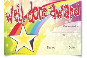STICKER STOCKER 30 Well Done Award certificates for school teachers, A5 silk finish card