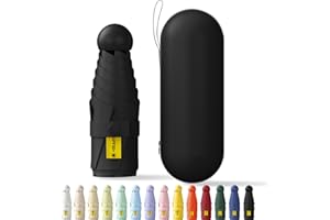 Betrynidil Parapluie Pliable de Voyage MINI - Mini Parapluie De Poche, Anti-UV, Léger, Compact, petit parapluie portable compact pour hommes et femmes Avec boîte capsule