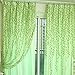 1m * 2m Curtains Rural Style Willow Leaves Pattern Offset Blind Printed Glass Yarn for Door Window Decor (Green)