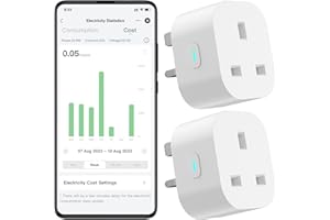 EIGHTREE Smart Plug That Work With Alexa & Google Home, Smart Home Smart Socket with Energy Monitoring, Remote Control, Timer & Schedule Function, 2.4Ghz Wi-Fi Only, No Hub Required, 2 Pack