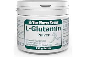 THE NUTRI STORE L-Glutamin 100% rein Pulver 250 g vegan - Nahrungsergänzungsmittel zur Unterstützung der Leistungsfähigkeit der Muskelzellen