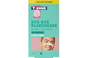 T-Zone Tea Tree & Witch Hazel Nose Pore Strips (6 Pieces) - Stocking Filler - Deep Cleansing Blackhead Remover Strips, Unclogs Pores, Removes Dirt & Oil, Tightens Skin for a Clearer Complexion