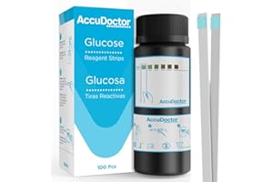 ACCUDOCTOR CHECK TEST 100 AccuDoctor Test de Glucosa en Orina - 100 test de tiras de glucosa uronalisis tiras de orina test rápido glucosa tiras reactivas de orina para glucosa prueba de glucosa mediro de glucosa