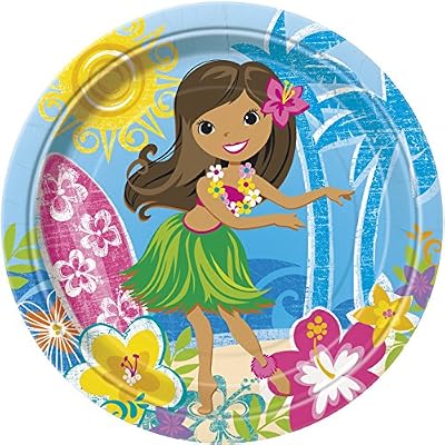 Unique Party 23 cm Assiettes Hawaïen Plage Fête, Lot de 8