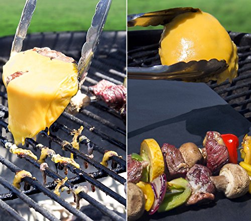 Grillmatte (2er Set, 10er Set), Imarku hochwertige und wiederverwendbare Grillmatte und Backpapier, Grillmatte BBQ Teflon Antihaft, Auflage für Grill und Herdplatte Anti-Haft, BBQ Grill & Backen Mats BBQ Grill Mat / Blatt 2 Stück, 10 Stück - 3