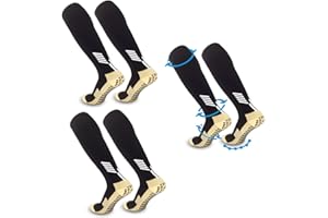 FIBOGOUP Chaussette de Football Combinaison 32-38 | Chaussettes de Sport Enfant | Souples Antidérapantes de Maintien Cheville et Pied | Grip Socquettes pour Basket Trekking Cyclisme Yoga