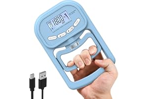 inaepeak 396lbs / 180kg Grip Strength Tester, Rechargeable Electronic Hand Dynamometer, Digital Grip Strength Trainer with LCD Display, Adjustable Hand Grip Dynamometer with 19 Users Individual Record