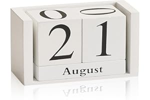 HELWEET Kalendarz rodzinny, minimalistyczny kalendarz, drewniany kalendarz, odpowiedni do salonu, dekoracji pokoju do nauki, biurka biurowego, kawiarni, dekoracji restauracji, wytrzymały i trwały, biały