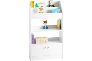 SoBuy® KMB11-W, Children Kids Bookcase Book Shelf Storage Display Shelving Cabinet Organizer