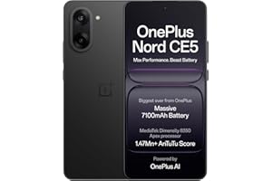OnePlus Nord CE5 | Massive 7100mAh Battery | MediaTek Dimensity 8350 Apex | Powered by OnePlus AI | 8GB + 128GB | Black Infinity