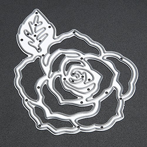 Amazingdeal365 Roseblumen Metall Form Schablonen Schneiden DIY Dekor Sammelalbum Karten Buchzeichen Lesezeichen als Geschenk für Freunde Geburtstag Kinder,Kindergarten Hobby Schule Handarbeit Unterricht usw. Ein tolles Geschenk! - 6