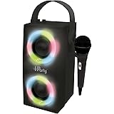 Lexibook Lexibook-BTP180BKZ iParty-Altoparlante Portatile Bluetooth con Microfono, Effetti di Luce, Karaoke, Wireless, USB, S