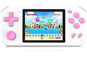 Aojiao Consoles de Jeux Portables pour Enfants avec 218 Jeux Vidéo Rétro, Jouets de Voyage 4-13 Ans avec Batterie Rechargeable Écran LCD 3,0", Retrogaming Cadeaux pour Garçons et Filles (Blanc)