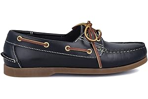 PAYMA - Chaussures Bateau Homme en Cuir Spécial Seahorse Huilé. 2 Oeillets Lacet Classique Docksides. Semelle en Caoutchouc. Coleurs Brun et Bleu