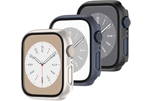 YJLINK 3 Stück Schutzhülle für Apple Watch SE 2. Generation Series 6/5/4/SE 40mm,iWatch Hard PC Hülle Mit Glas Displayschutz,Schutzfolie Glas Gesamtblasenfreie für iWatch SE 6 5 4 Zubehör 40mm