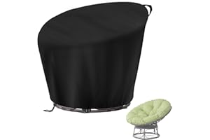 Velfree Funda para sillón de Papasán, impermeable, resistente a los rayos UV, resistente al viento, para mecedora, salón y exterior, funda protectora contra el polvo, 119 x 89/46 cm