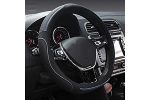 HONCENMAX Tipo D Vehículo Cubierta del Volante Coche Protector del Volante Universal Diámetro 38cm (15 ") Forma de D [Cubierta de Volante de Fondo Plano]