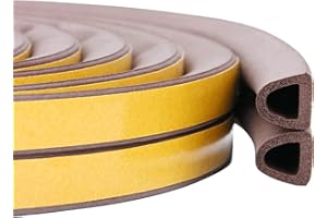 UPSEN Taśma uszczelniająca do drzwi, okien, uszczelka do drzwi, samoprzylepna uszczelka okienna, taśma uszczelniająca, pianka, paski, izolacja akustyczna, brązowa