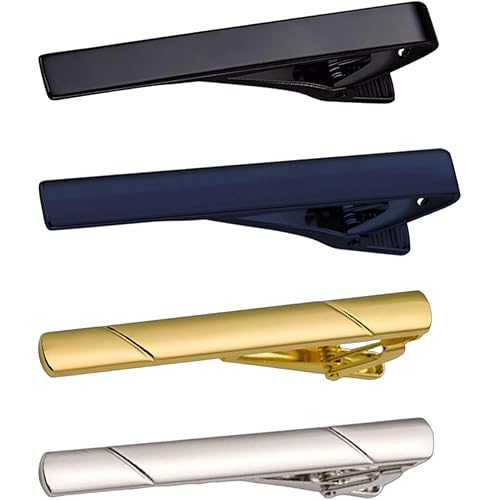 4 PCS Tie Pin, Tie Pin for Men Formal, Suitable for Business, Wedding or Daily Office Wear