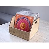 B&uuml;y&uuml;k Boy Organizer Ahşap Sandık 12" LP Plak İ&ccedil;in Uygun Boyut (Ceviz Yeşili)