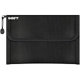 NUTKIT 1 x Fireproof Document Bags 22.5 x 15 cm, Waterproof and Fireproof | High Heat Resistance up to 6400℉, for Valuables,