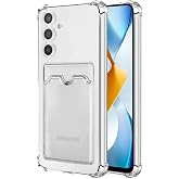 KZY İLETİŞİM Samsung Galaxy A54 Kapak Kamera Korumalı Kartlıklı Darbe Emici &Ouml;zellikli Şeffaf Silikon Kılıf