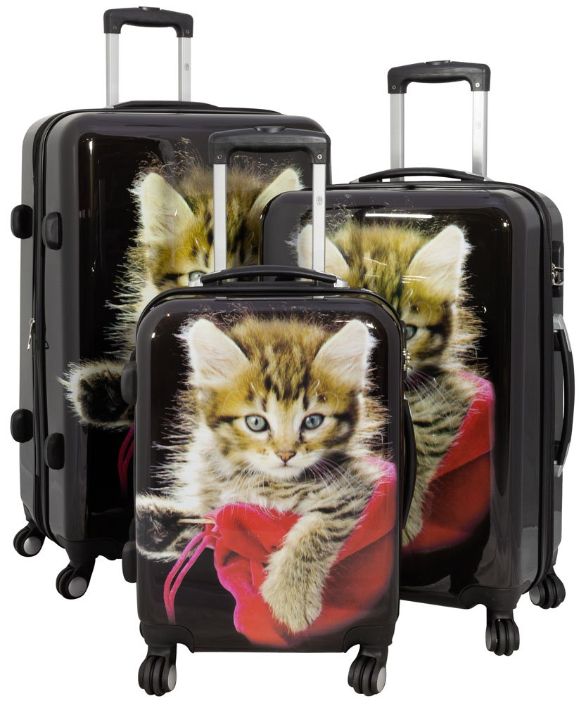 I I KoTaRu Designerkoffer Mieze-Katze Kofferset Trolley Koffer