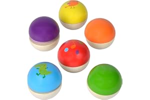 Eichhorn – Klangkugeln – 6 Bunte Holzkugeln mit Sound, die Verschiedene Geräusche Machen, für Kinder und Babys ab 12 Monaten, Holzspielzeug