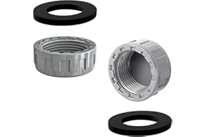 Ctyjia 2 Pièces PVC Capuchon de Fermeture, 20mm Tuyau Capuchon, Bouchon Fileté, Bouchon en PVC pour Tuyau D'eau, avec Rondelle