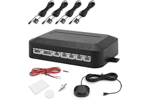 KEENSO Sensor de Estacionamiento de Advertencia, Sensor de Estacionamiento para Automóvil, Kit de Radar de Marcha Atrás, de Sonda Indicadora de Sonido de Advertencia 12V