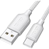 RAVIAD USB A USB C Cable [2M] USB C Cable Fast Charging 3.1A QC3.0 USB | Type C Charger Nylon Braided with iPhone 17 16 15 Pr