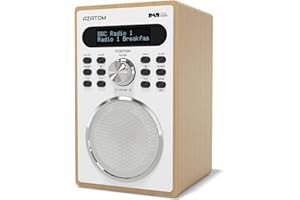 DAB/DAB+ & FM Digital Radio | Simple Controls | Dual Alarms & Sleep Timer | Mains Powered | Bluetooth | USB Device Charging | Perfect for Home, Office or Outdoors | AZATOM Foxton FX2 (Oak)