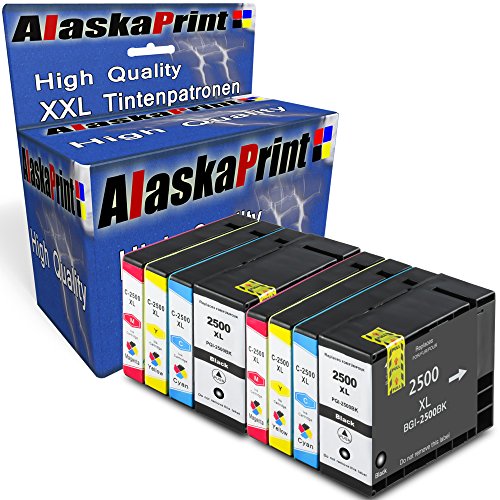 Alaskaprint 8er Set Druckerpatronen kompatibel für Canon PGI-2500 XL Multipack PGI 2500XL für Canon Maxify MB4050 MB5050 MB5350 MB5050 MB5350 iB4050 Patronen (Canon 2500 XL Patronen) 8erSet2500