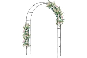 Rosenbogen Gartenbogen, Stabil Gartenbogen Aus Edelstahl, Stabil Metall Torbogen für Verschiedene Kletterpflanzen Und Rosen Romantischer Rankenbogen, Wetterfest Pflanzen Rankhilfe(2x2.4m)