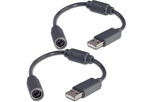 Fosmon Ersättningsdongel kompatibel med Microsoft Xbox 360 trådbundna kontroller (adapter kontroll USB breakaway kabel) –