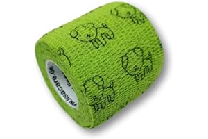 ‎LISACARE LisaCare Pflaster bunt - 2 Rollen 5cm breit - selbsthaftend, elastisch für Kinder - Riesige Farb- & Motivauswahl - Bandagen zum Trösten (Hund)