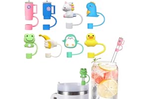 Amacoam 8 sztuk silikonowych pokrywek ze słomką do słomek Stanley Cup, silikonowe nakładki na słomki kompatybilne z kubkami Stanley Cups Tumbler 40/30 oz, do wszystkich słomek 10 mm