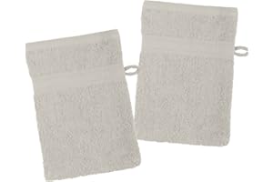 Stof - Set of 2 Wash Mitts - Size 15 x 21 cm - 100% Organic Cotton - Linen Colour - Lagoon Model - Bath Linen - Soft Oeko Tex Certified