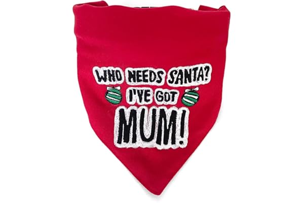 That Dog In Tuxedo Christmas Bandana Who need's Santa Dog Embroidered Holiday Christmas Bandana with Adjustable Dog Collar/Christmas Gifts for pet Dog(S)
